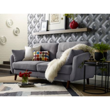 Elle D Cor Chloe Mid Century Modern Sofa Dark Graychestnut