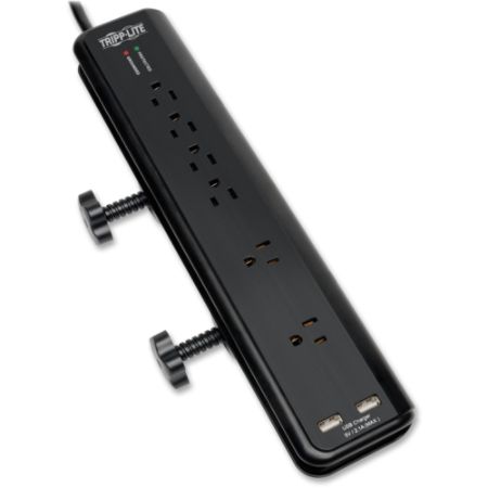 Tripp Lite Surge Protector Power Strip Desk Mount 120v Usb 6