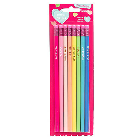 American Crafts Valentines Day Pencils 8 Pk Office Depot