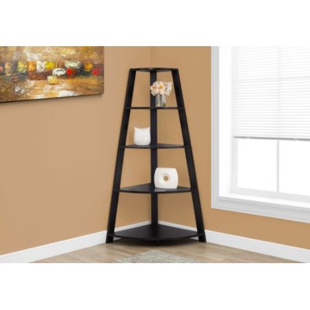 Monarch Specialties 4 Shelf Etagere Corner Bookcase Cappuccino by