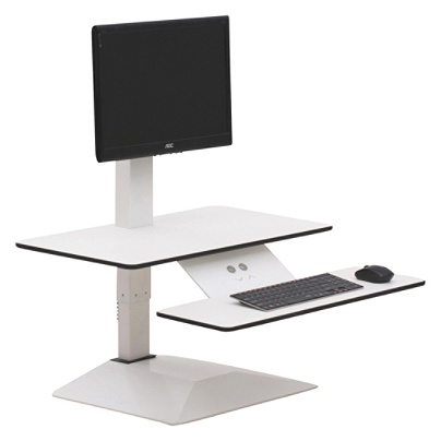 Lorell E Motion Electric Sit To Stand Desk Riser White Office Depot