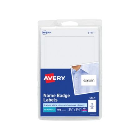 Avery Self Adhesive Name Badges Plain White 2 Labels Per 4 x 6 Sheet ...