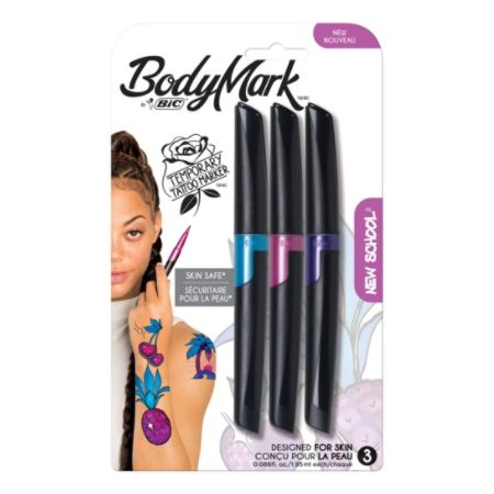 bic tattoo temporary bodymark markers brush barrel ink marker assorted tip pack colors depot