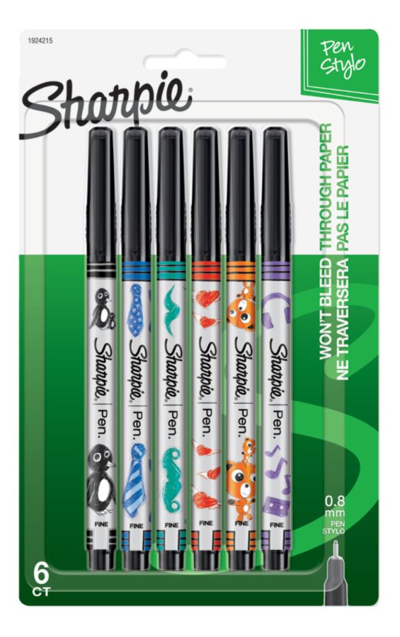 Sharpie Pens Fine Point Assorted Barrel Colors Assorted Ink Colors Pack ...