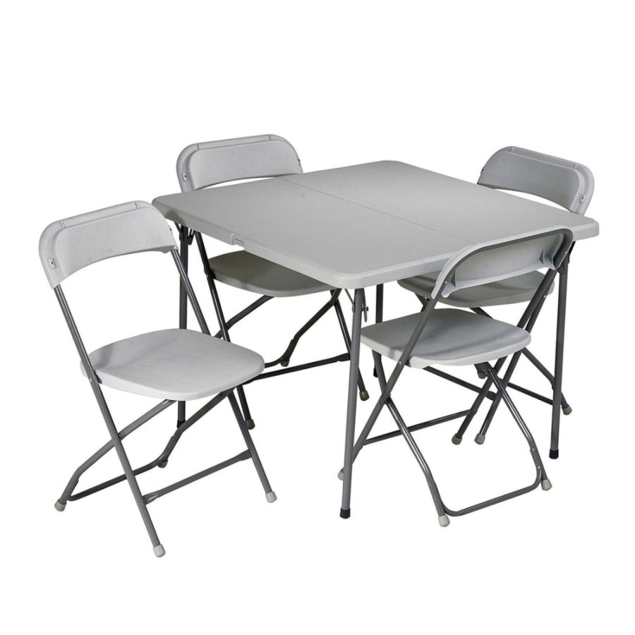 Office Star - Work Smart 5-Piece Folding Set - Light Gray