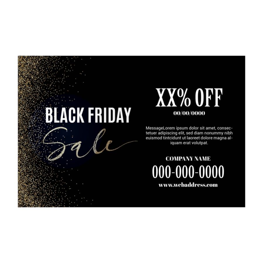 Banner Template Horizontal Black Glitter Office Depot