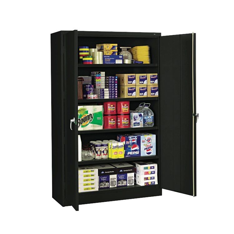 Tennsco Jumbo Steel Cabinets 5 Shelves 78 H X 48 W X 24 D Black
