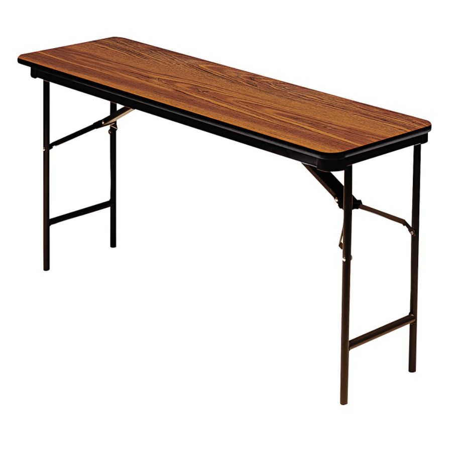 Premium Wood Laminate Folding Table, Rectangular, 60w X 18d X 29h, Oak