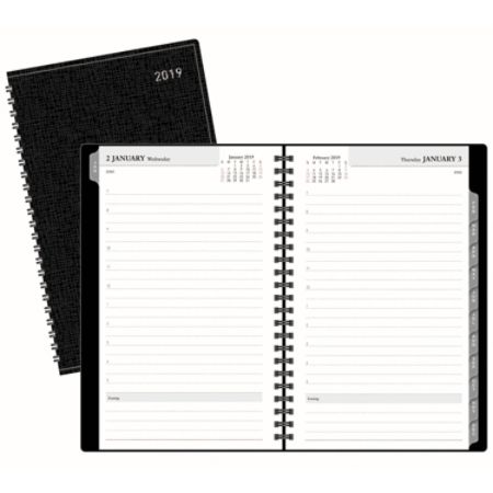 Office Depot Brand Daily Planner 5 x 8 Black January To December 2019 ...