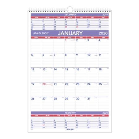 AT A GLANCE 3 Month 2020 Calendar PM62820 - Office Depot