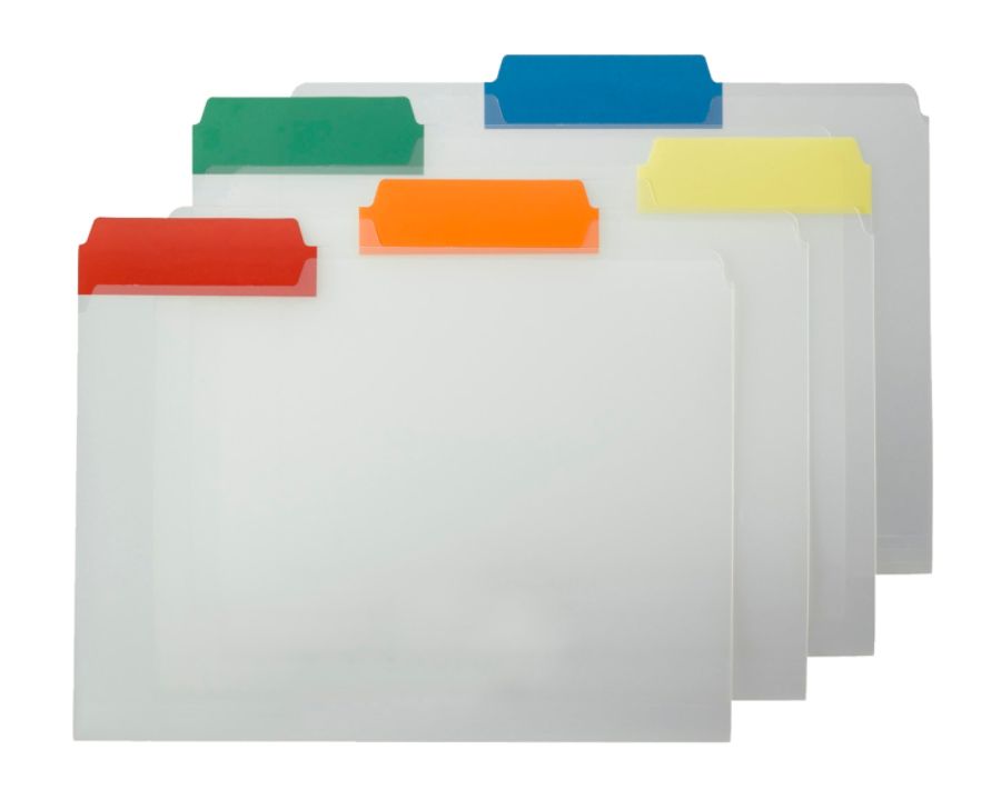 Smead Clear Poly File Folders With Color Tabs 13 Cut Letter Size ...