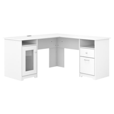 Bush Cabot L Shaped Desk 60 W White Office Depot