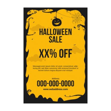 Banner Template Vertical Black Halloween Border Office Depot