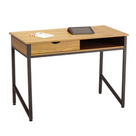 Safco Single Drawer Writing Desk Wood Veneer Naturalblack Office