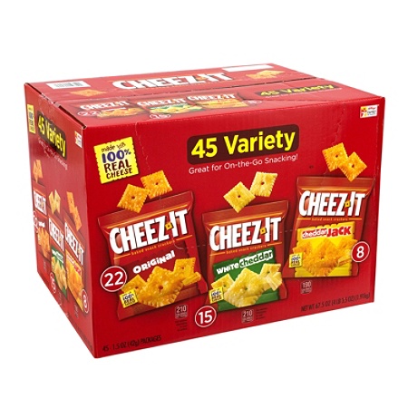 Cheez It Variety Pack 1 5 Oz Pack Of 45 Bags Office Depot