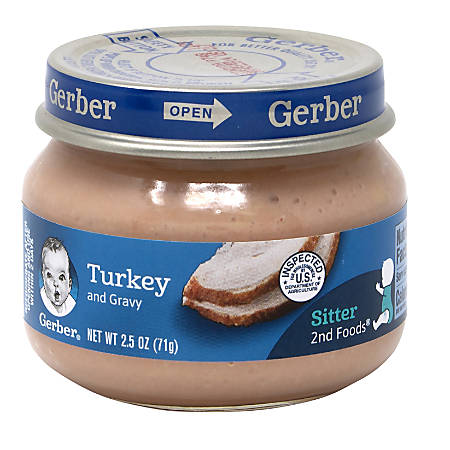 Gerber 2nd Foods Strained Turkey And Gravy Infant Puree 2.5 Oz Pack Of