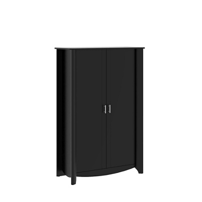 Bush Furniture Aero Tall Storage Cabinet With Doors Classic Black