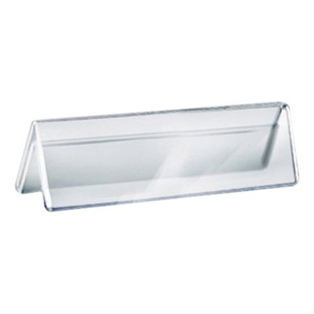 Azar Displays 2 Sided Acrylic Name Plates 2 X 6 Clear Pack Of 10