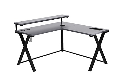 Z Line Designs 54 W L Shaped Desk Gray Office Depot