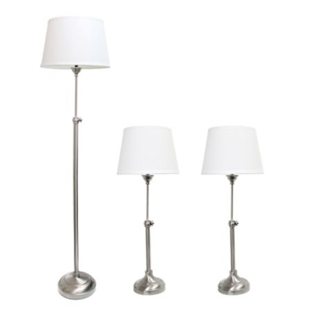 Elegant Designs 3 Piece Adjustable Table And Floor Lamp ...