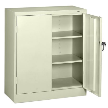 Realspace 3-Shelf Metal Storage Cabinet 42H x 36W x 18D Putty