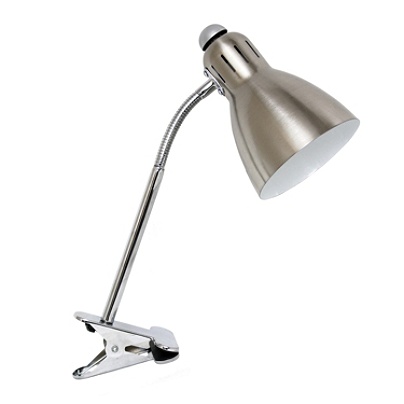 Simple Designs Adjustable Clip Light Desk Lamp 14 3 16 H Brushed Nickel Shade Brushed Nickel Base Item 7947304