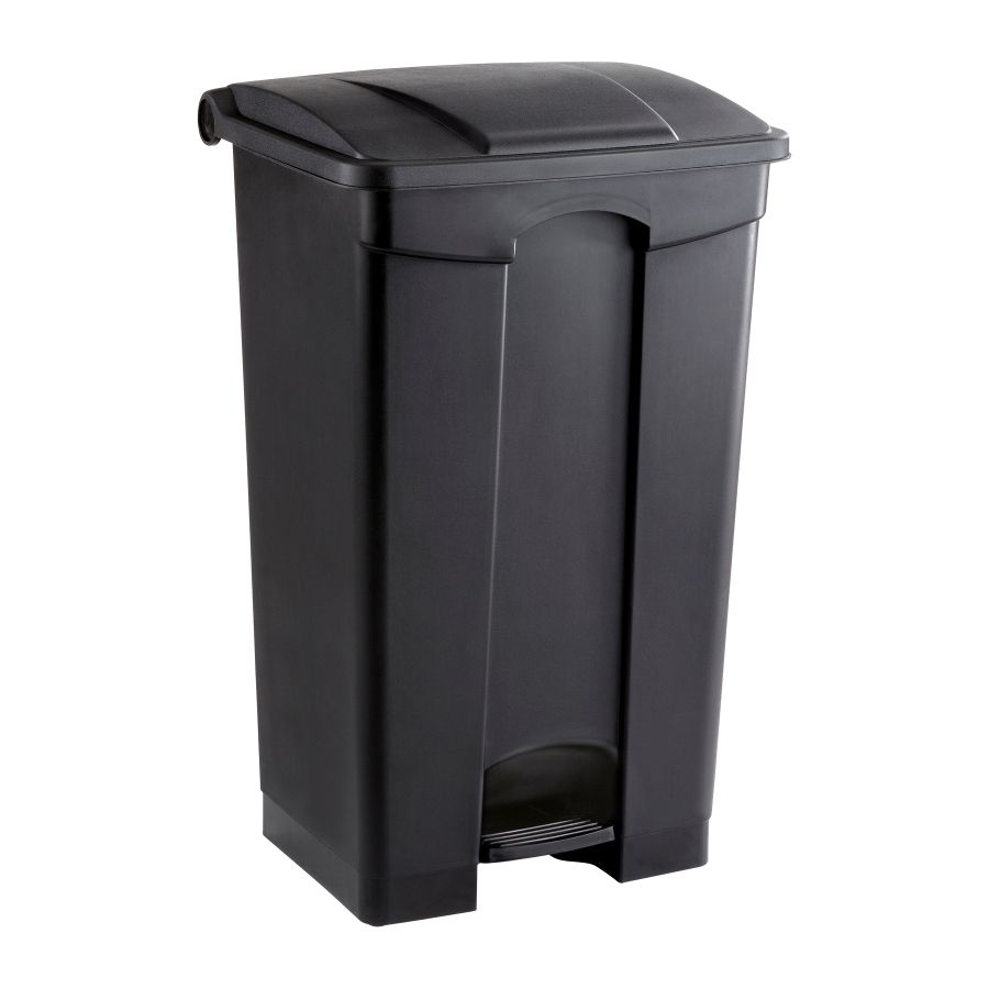 Large Capacity Plastic Step-On Receptacle, 23Gal, Black