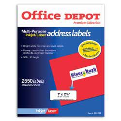 Office Depot Inkjet and Laser Printer Return Address Labels 1 x 2 58 ...