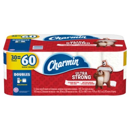 Charmin Ultra Strong 2 Ply Double Roll Bathroom Tissue 4 x 467 White ...