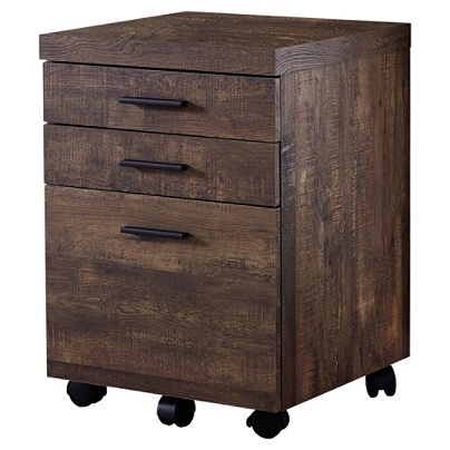 Monarch Specialties 17 34 D Vertical 3 Drawer File Cabinet Brown