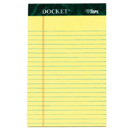 TOPS Docket Writing Pads 5 x 8 Legal Ruled 50 Sheets Canary Pack Of 12 ...