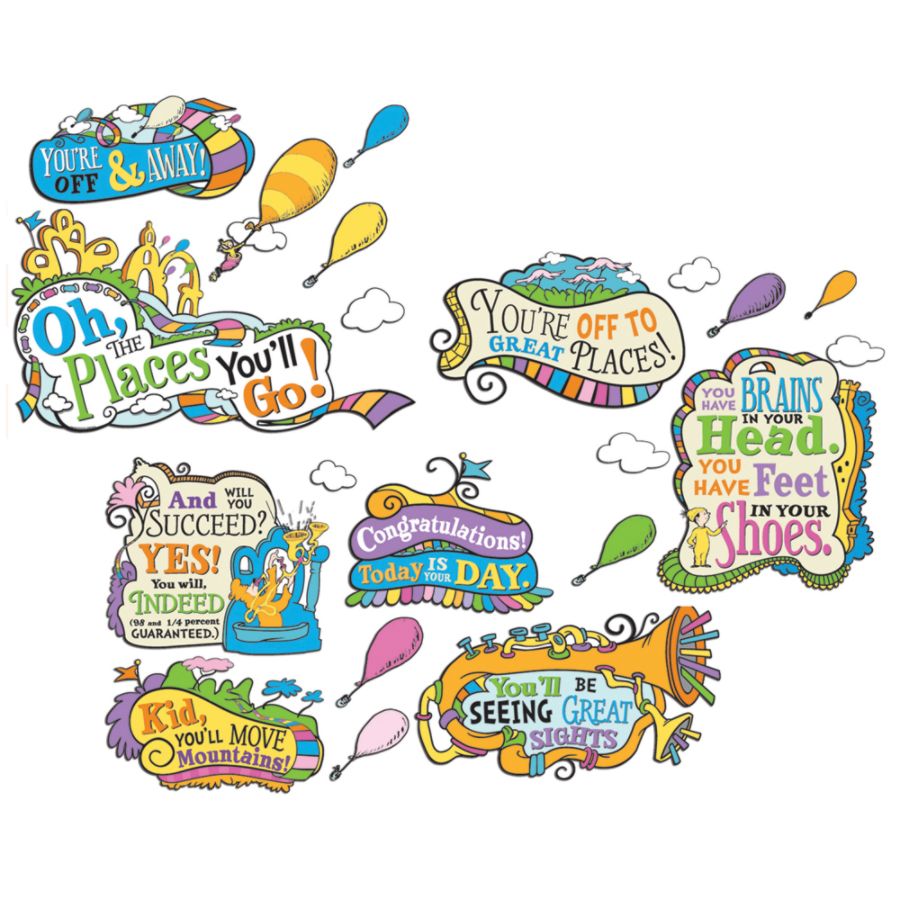 Eureka Dr Seuss Oh The Places Youll Go Bulletin Board Set