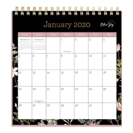 Blue Sky Wirebound Desk Calendar With Stand 6 X 6 Nevaeh January