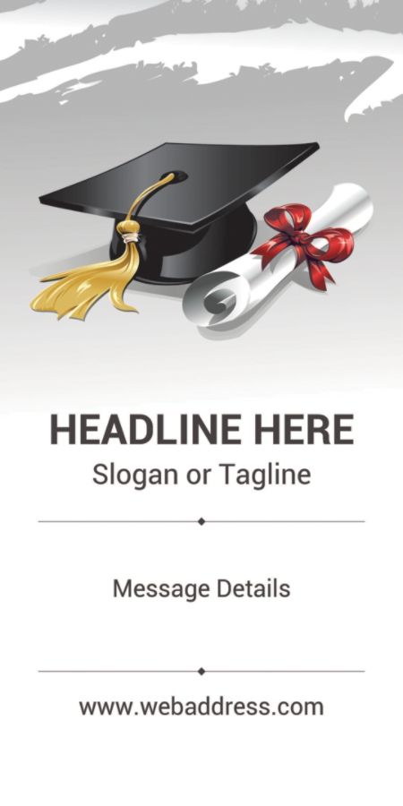 Custom Vertical Display Banner Graduation Hat And Certificate