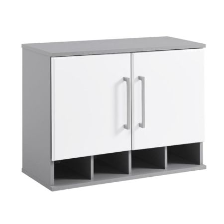 Ameriwood Home Latitude Wall Cabinet 2 Shelves Whitegray Office