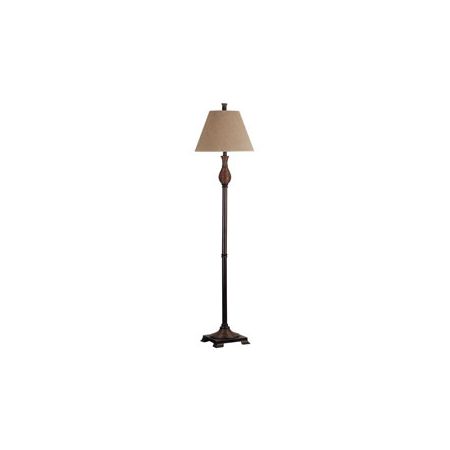 Kenroy Santiago Floor Lamp Natural Reed Finish Basetan Shade