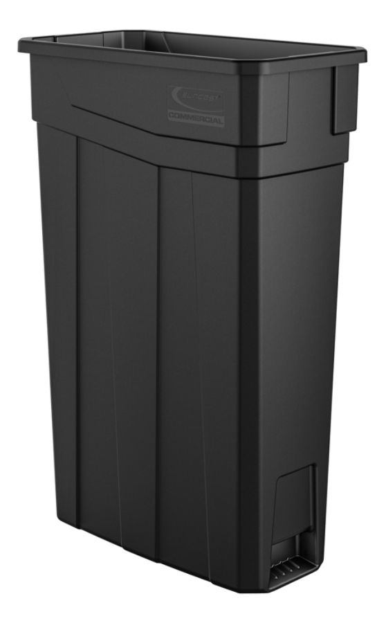 Suncast Commercial Slim 23 Gal. Black Plastic Trash Can