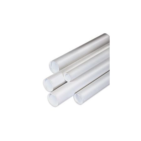Aviditi White Mailing Tubes With Caps – 4x26 Inches, Pack Of 15 – Perfect For Shipping, Storing & Protecting Posters, Blueprints & Documents