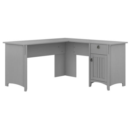 Bush Furniture Salinas L Shaped Desk With Storage Cape Cod Gray