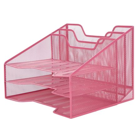 Mind Reader 5 Compartment Organizer Pink Office Depot