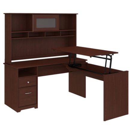 Bush Furniture Cabot 3 Position L Shaped Sit To Stand Desk With