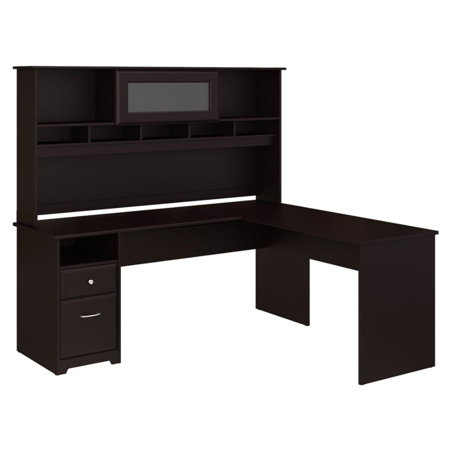 Bush Furniture Cabot L Shaped Computer Desk With Hutch And Drawers