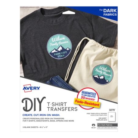 Avery Personal Creations T Shirt Transfers Dark Pack Of 5 Item 825624