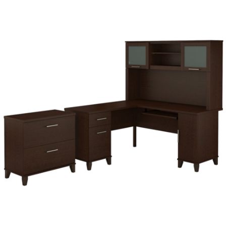 Bush Furniture Somerset L Shaped Desk With Hutch And Lateral File