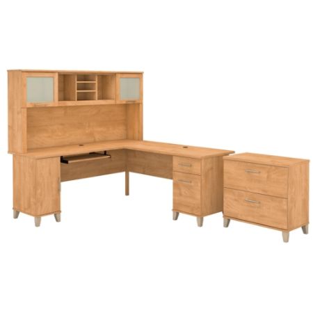 Bush Furniture Somerset L Shaped Desk With Hutch And Lateral File