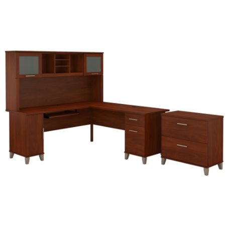 Bush Furniture Somerset L Shaped Desk With Hutch And Lateral File