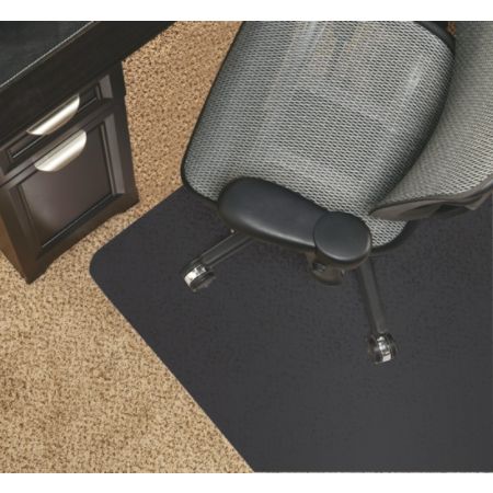 Realspace Black Vinyl Chair Mat For Low Pile Carpets Studded 36 W X 48 D Item 830734