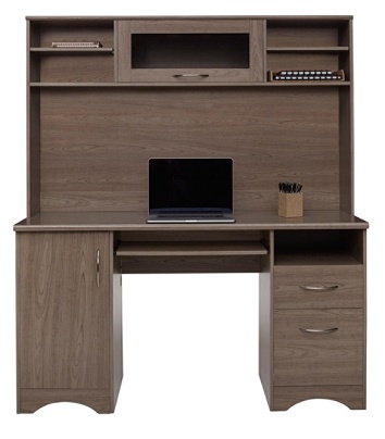 Realspace Pelingo 56 W Desk With Hutch 64 H X 55 12 W X 23 D Gray