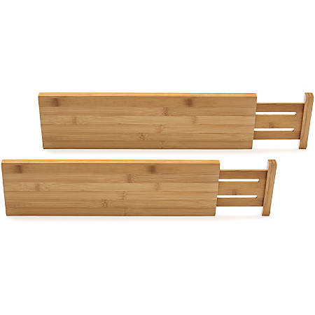 Lipper Bamboo Kitchen Drawer Dividers Set Of Two Regular 22 Length