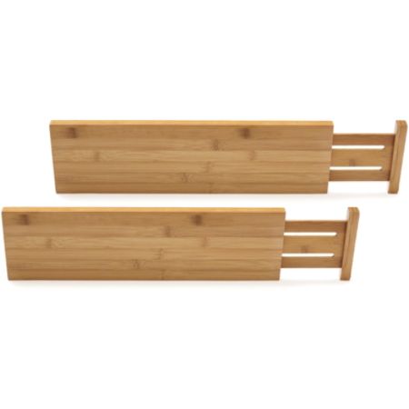 Lipper Bamboo Kitchen Drawer Dividers Set Of Two Regular 22 Length